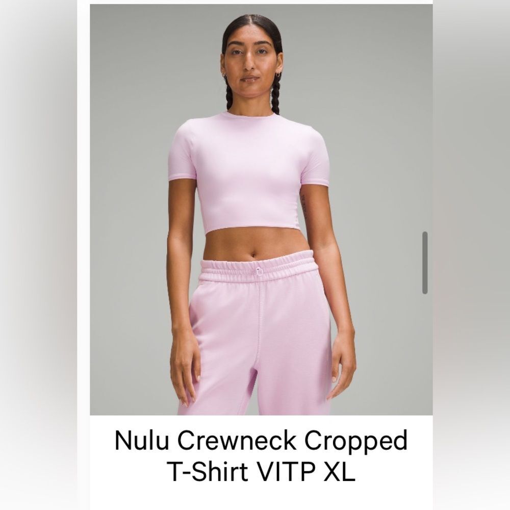 Lululemon Athletica Niki Crewneck Copped T-Shirt Vital Pink